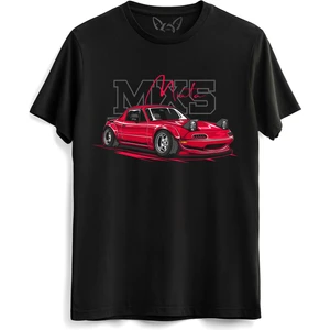 Alfa Tshirt Mazda Mx5 Resimli Siyah Tshirt