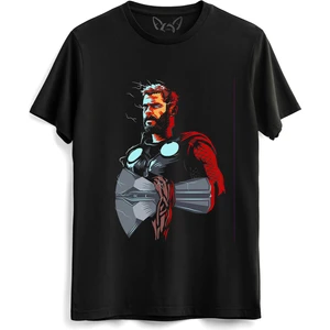 Alfa Tshirt Thor Mjolnir Dijital Baskılı Hammer Siyah Tshirt