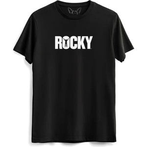 Alfa Tshirt Rocky Balboa Baskılı Siyah Tshirt