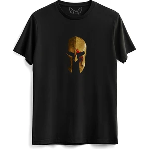 Alfa Tshirt Spartan Resimli  Siyah Tshirt