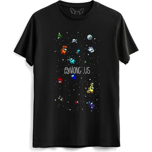 Alfa Tshirt Among Us Baskılı Çocuk Siyah Tshirt