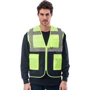 Mühendis Ikaz Yeleği Kontrast Cep Sarı Lacivert