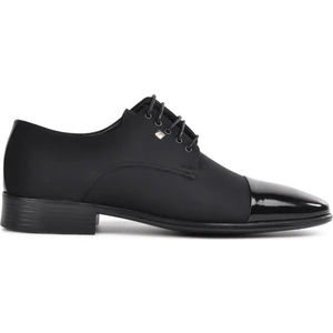 2588 Saten-Siyah Rugan Hakiki Deri Erkek Klasik Ayakkabı