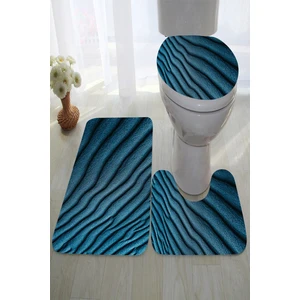 İnka Halı Antibakteriyel Yıkanabilir Kaymaz Dot Taban 3'lü Klozet Takımı (60CM x 100CM - 55CM x 60CM - 47CM x 50CM) İNKZ6010