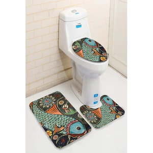 İnka Halı Antibakteriyel Yıkanabilir Kaymaz Dot Taban 3'lü Klozet Takımı (60CM x 100CM - 55CM x 60CM - 47CM x 50CM) İNKZ6024