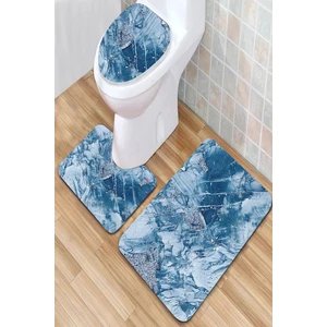 İnka Halı Antibakteriyel Yıkanabilir Kaymaz Dot Taban 3'lü Klozet Takımı (60CM x 100CM - 55CM x 60CM - 47CM x 50CM) İNKZ6044