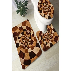 İnka Halı Antibakteriyel Yıkanabilir Kaymaz Dot Taban 3'lü Klozet Takımı (60CM x 100CM - 55CM x 60CM - 47CM x 50CM) İNKZ6053