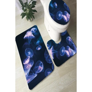 İnka Halı Antibakteriyel Yıkanabilir Kaymaz Dot Taban 3'lü Klozet Takımı (60CM x 100CM - 55CM x 60CM - 47CM x 50CM) İNKZ6063