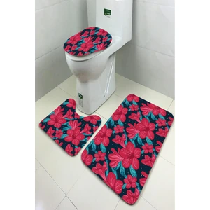 İnka Halı Antibakteriyel Yıkanabilir Kaymaz Dot Taban 3'lü Klozet Takımı (60CM x 100CM - 55CM x 60CM - 47CM x 50CM) İNKZ6090