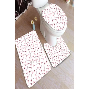 İnka Halı Antibakteriyel Yıkanabilir Kaymaz Dot Taban 3'lü Klozet Takımı (60CM x 100CM - 55CM x 60CM - 47CM x 50CM) İNKZ6092