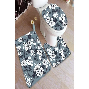 İnka Halı Antibakteriyel Yıkanabilir Kaymaz Dot Taban 3'lü Klozet Takımı (60CM x 100CM - 55CM x 60CM - 47CM x 50CM) İNKZ6099
