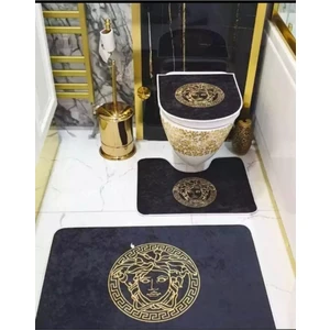 İnka Halı Antibakteriyel Yıkanabilir Kaymaz Dot Taban 3'lü Klozet Takımı (60CM x 100CM - 55CM x 60CM - 47CM x 50CM) İNKZ3092