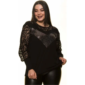 Işıltılı Büyük Beden Bluz 28C-1483