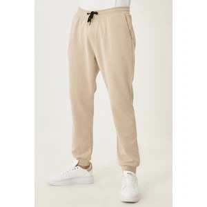 Altınyıldız Classics Erkek Bej Standart Fit Normal Kesim Beli Ve Paçası Lastikli Rahat Spor Eşofman Altı
