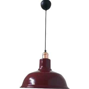 Rys Tasarım Rys Retro Metal Bordo Bakır Duylu Dekoratif Ruktik Tekli Sarkıt Kafe Mutfak Aydınlatma Çap:30 cm