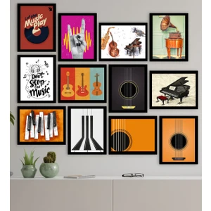 Bk Gift 12 Parça Çerçeve Görünümlü Ahşap Tablo Seti (65X80CM)-13