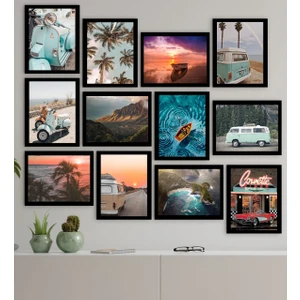 Bk Gift 12 Parça Çerçeve Görünümlü Ahşap Tablo Seti (65X80CM)-6