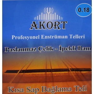 Akort Kısa Sap Bağlama-Saz Teli 0.18 + Tezene
