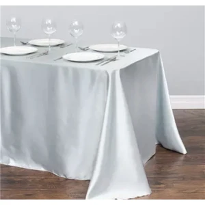 Mer Home Açık Gümüş Saten Masa Örtüsü