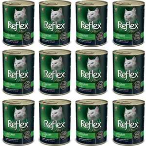 Plus Tavuklu  ve Et Parçacıklı Kedi Konserve 400 gr 12 Adet