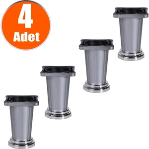 4 Adet Ayarlanabilir Dolap Mobilya Tezgah Koltuk Kanepe Puf Tezgah Ayağı Ayakları 10 Cm Saten Renk
