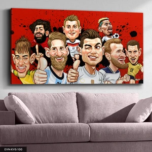 Evine Moda Futbolcu Karikatür Kanvas - Canvas Tablo