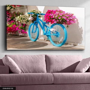 Evine Moda Mavi Bisiklet Kanvas - Canvas Tablo