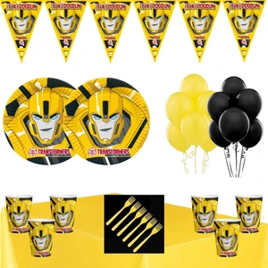 Parti Furyası Transformers  Tema  Doğum Günü Parti Seti Ekonomik Süsler 8 Kişilik
