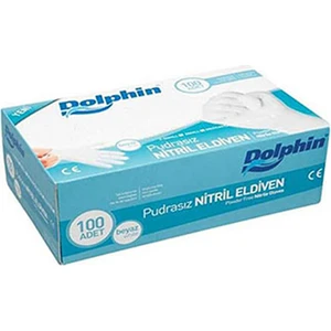 Beyaz Nitril Eldiven Pudrasız (M) 100lü Paket