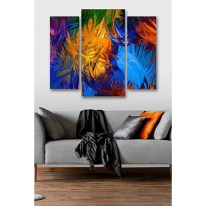 Düş Duvarı 3 Parça Modern Renkli Desenli Mdf Duvar Tablosu