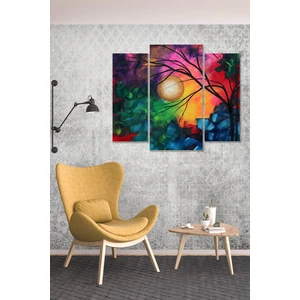 Düş Duvarı 3 Parça Modern Stil Renkli Mdf Duvar Tablosu