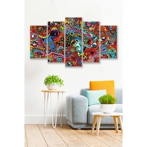 Düş Duvarı 5 Parça Modern Desenli Mdf Duvar Tablosu