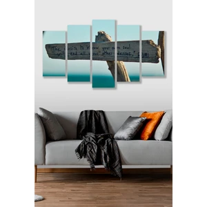 Düş Duvarı 5 Parça  Duvar Yazısı Desenli Mdf Duvar Tablosu