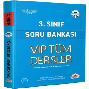 Editör Yayınları 3. Sınıf Vıp Tüm Dersler Soru Bankası Mavi Kitap