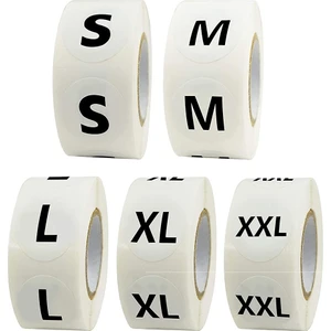 Beyaz Renk Yapışkanlı Beden Etiketi S-M-L-Xl-Xxl 5 Rulo