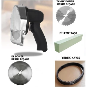 Döner Kesme Makinası Elektirikli+Yedek Tavuk Döner Kesme Bıçağı+Ful Yedek Parça Seti