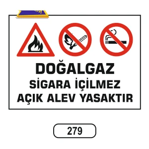 Doğalgaz Sigara Içilmez Açık Alev Yasaktır Uyarı Ikaz Levhası