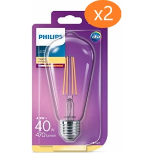 LED Classic 2 Li Ekopaket Ampul 40W ST64 E27 Non-Dim 2700K