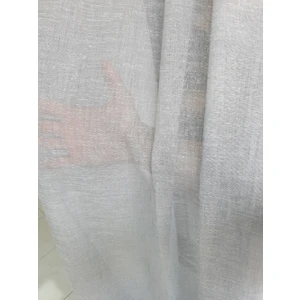 Lüks House Lüks Keten Görünümlü Tül Perde  Pilesiz  Etek  Kurşunlu Gri Rengi. EN:225-BOY:240