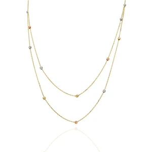 Milet Kuyumculuk 14 Ayar Altın Ikili Dorika Kolye