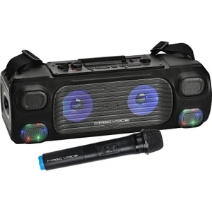 MV-7001 Vhf El Mikrofonlu Usb-Sd-Bluetooth Işıklı 40 W Taşınabilir Şarjlı Seyyar Anfi
