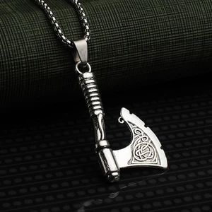 Viking Iskandinav Balta Tasarım Çelik Kolye