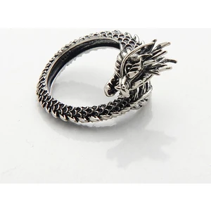 Ejderha Tasarımlı Gotik Çelik Ayarlanabilir Motorcu Yüzük