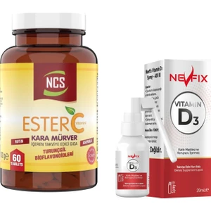 Kara Mürver Ester C Vitamini 1000 Mg 60 Tablet & Nevfix Vitamin D3 Sıvı Sprey