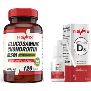 Glucosamine Chondroitin Msm 120 Tablet &  Nevfix Vitamin D3 Sıvı Sprey
