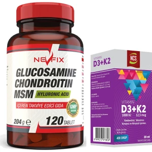 Glucosamine Chondroitin Msm 120 Tablet &  Ncs Vitamin D3 + K2 Damla 20 ml
