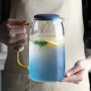 1.5l Borosilikat Isıya Dayanıklı Renkli Trend Cam Sürahi