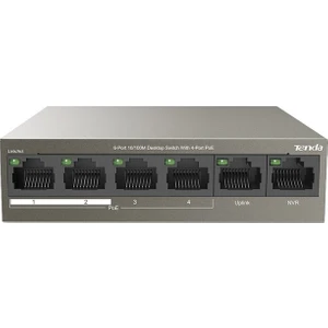 6port 63W 4port Poe TEF1106P-4-63W 10/100 Yönetilemez Switch Masaüstü