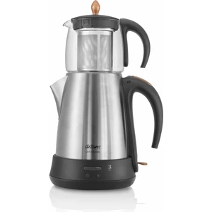 AR3003 Çaycı Klasik Cam Demlik Çay Makinesi - Paslanmaz Çelik - 1,8 lt