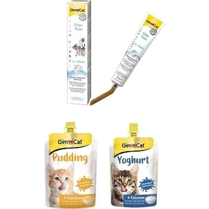 Kitten Paste Calsium Yavru Kediler Için Vitamin 50 gr + Gimcat Yoğurt 150 Gr. +Puding 150 Gr.